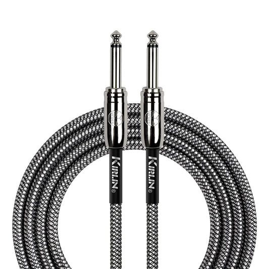 Kirlin 20ft Black Woven Instrument Cable with Chrome Ends [KIWCC201BK-20]