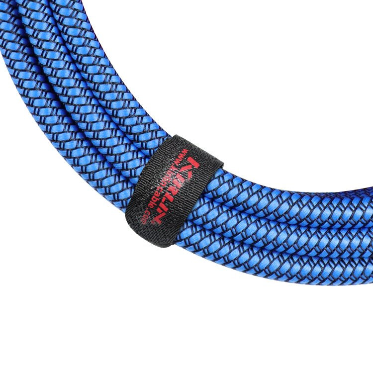 Kirlin 20ft Blue Entry Woven Instrument Cable with 1/4" Mono Plugs and 20 Gauge CCAM Conductor — view 2