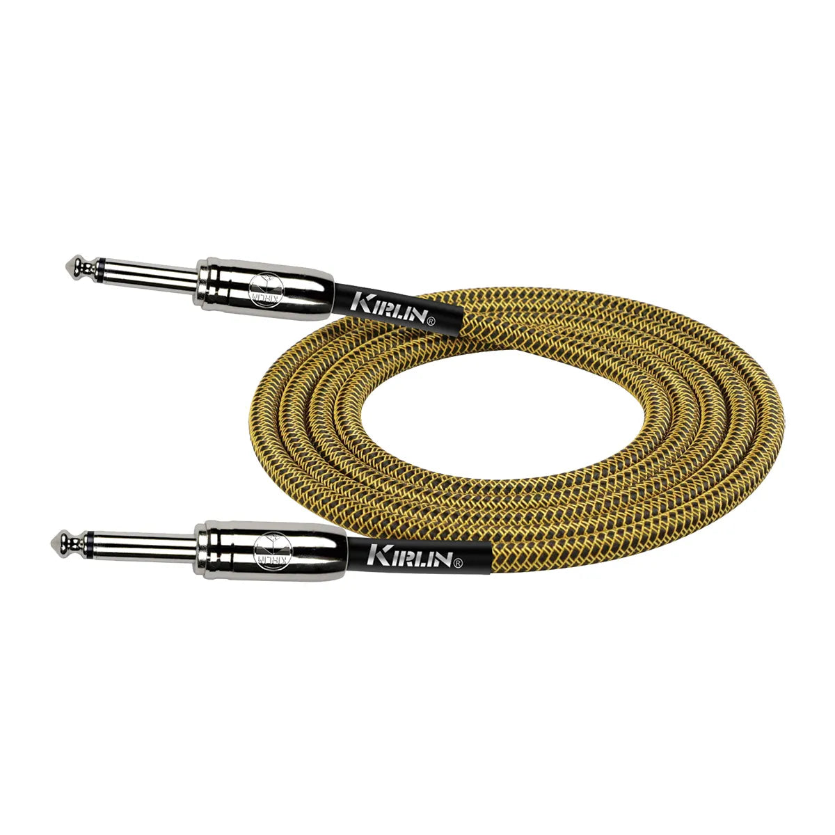 Kirlin 10ft Entry Woven Instrument Cable with Chrome Ends [KIWCC201BY-10] — view 3