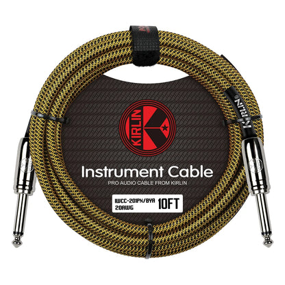 Kirlin 10ft Entry Woven Instrument Cable with Chrome Ends [KIWCC201BY-10] — view 4