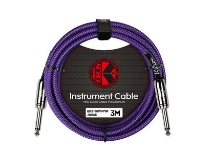 Kirlin 10ft Purple Woven Instrument Cable with 1/4" Mono Plugs - IWC-201 — view 3
