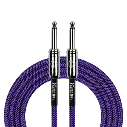 Kirlin 10ft Purple Woven Instrument Cable with 1/4" Mono Plugs - IWC-201