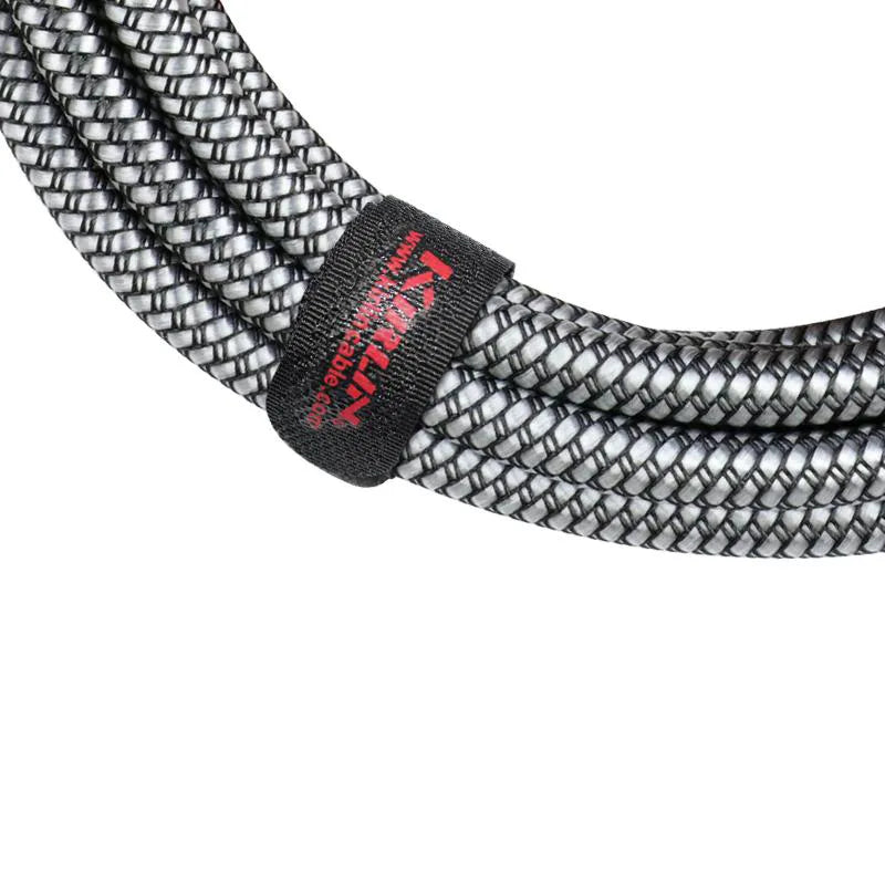 Kirlin 20ft Black Entry Woven Instrument Cable RA - Straight Chrome Ends KIWCC202BK-20 — view 2