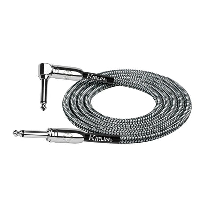 Kirlin 20ft Black Entry Woven Instrument Cable RA - Straight Chrome Ends KIWCC202BK-20 — view 3