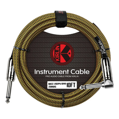 Kirlin 10ft Tweed Entry Woven Instrument Cable RA - Straight with Chrome Ends [KIWCC202BY-10] — view 4