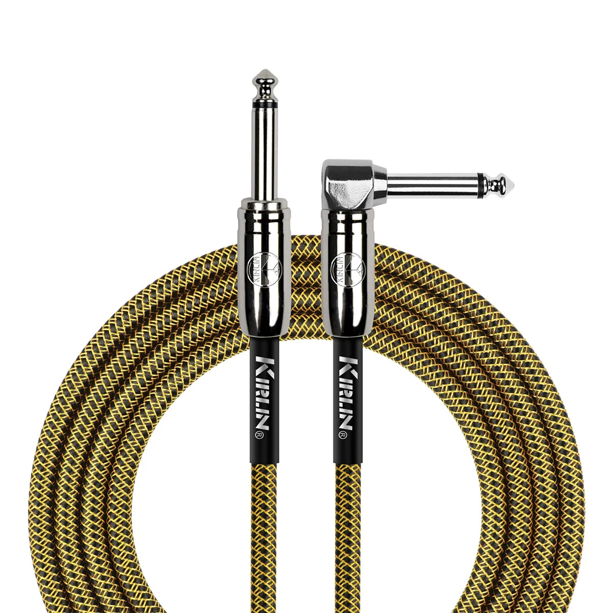 Kirlin 20ft Tweed Entry Woven Instrument Cable RA - Straight Chrome Ends [KIWCC202BY-20]