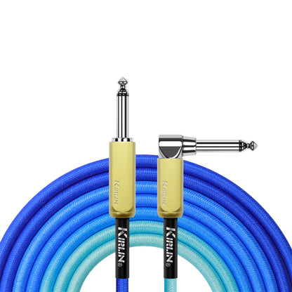 Kirlin 10FT Gradient Instrument RA to Straight Cable Blue KIWJ-222G-BL-10