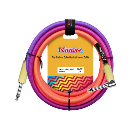 Kirlin 10FT Gradient Instrument RA to Straight Cable Pink to Orange KIWJ-222G-PO-10 — view 3
