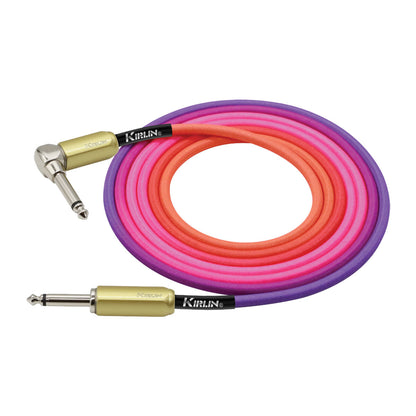 Kirlin 20FT Gradient Instrument Cable Pink to Orange RA to Straight [KIWJ-222G-PO-20] — view 2