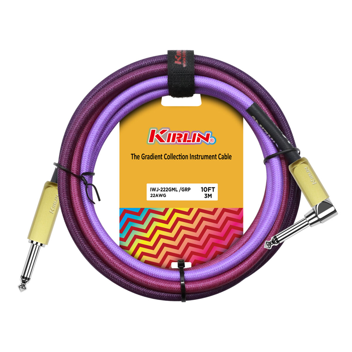 Kirlin 10FT Gradient Instrument RA to Straight Cable Purple KIWJ-222G-PU-10 — view 3