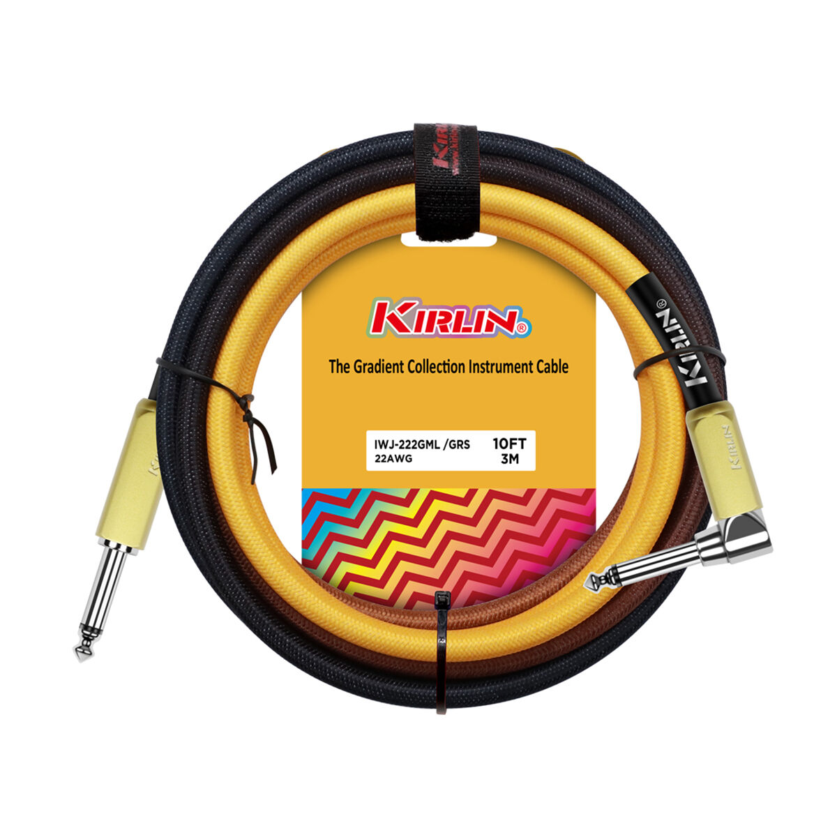 Kirlin 10FT Gradient Instrument RA to Straight Cable Sunburst KIWJ-222G-SB-10 — view 3
