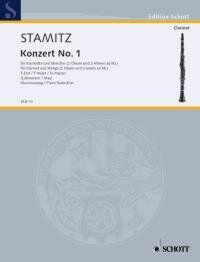 Stamitz - Concerto No. 1 in F Major for Clarinet and Piano, 63 Pages, Publisher: Schott Music