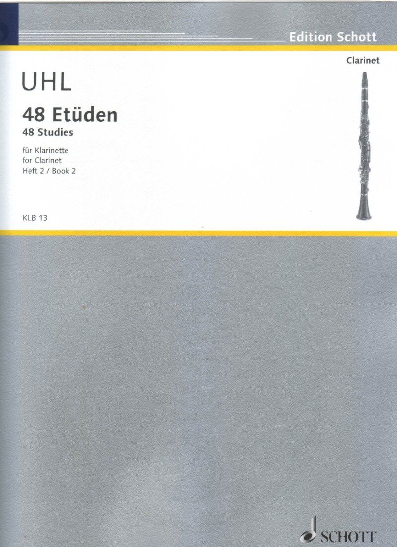 UHL 48 Studies Book 2 for Clarinet by Alfred Uhl, 32 Pages, Schott Music