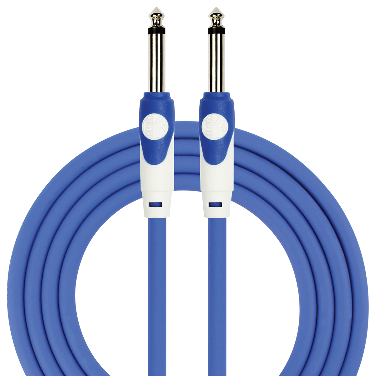Kirlin 10FT Blue Lightgear Instrument Cable KLGI201BL-10 1/4" Mono Plug 20 Gauge PVC Jacket Noise-Free