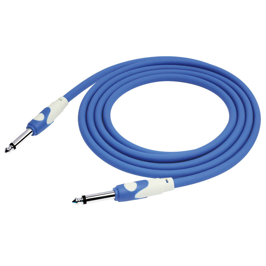 Kirlin 10FT Blue Lightgear Instrument Cable KLGI201BL-10 1/4" Mono Plug 20 Gauge PVC Jacket Noise-Free — view 2