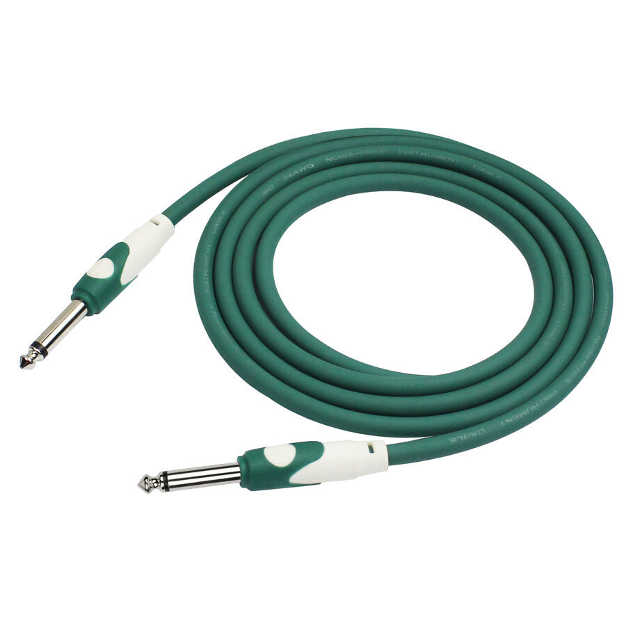 Kirlin 10FT Green Lightgear Instrument Cable KLGI201GR-10, 1/4" Mono Plug, 20 Gauge, PVC Jacket, Limited Lifetime Warranty — view 2