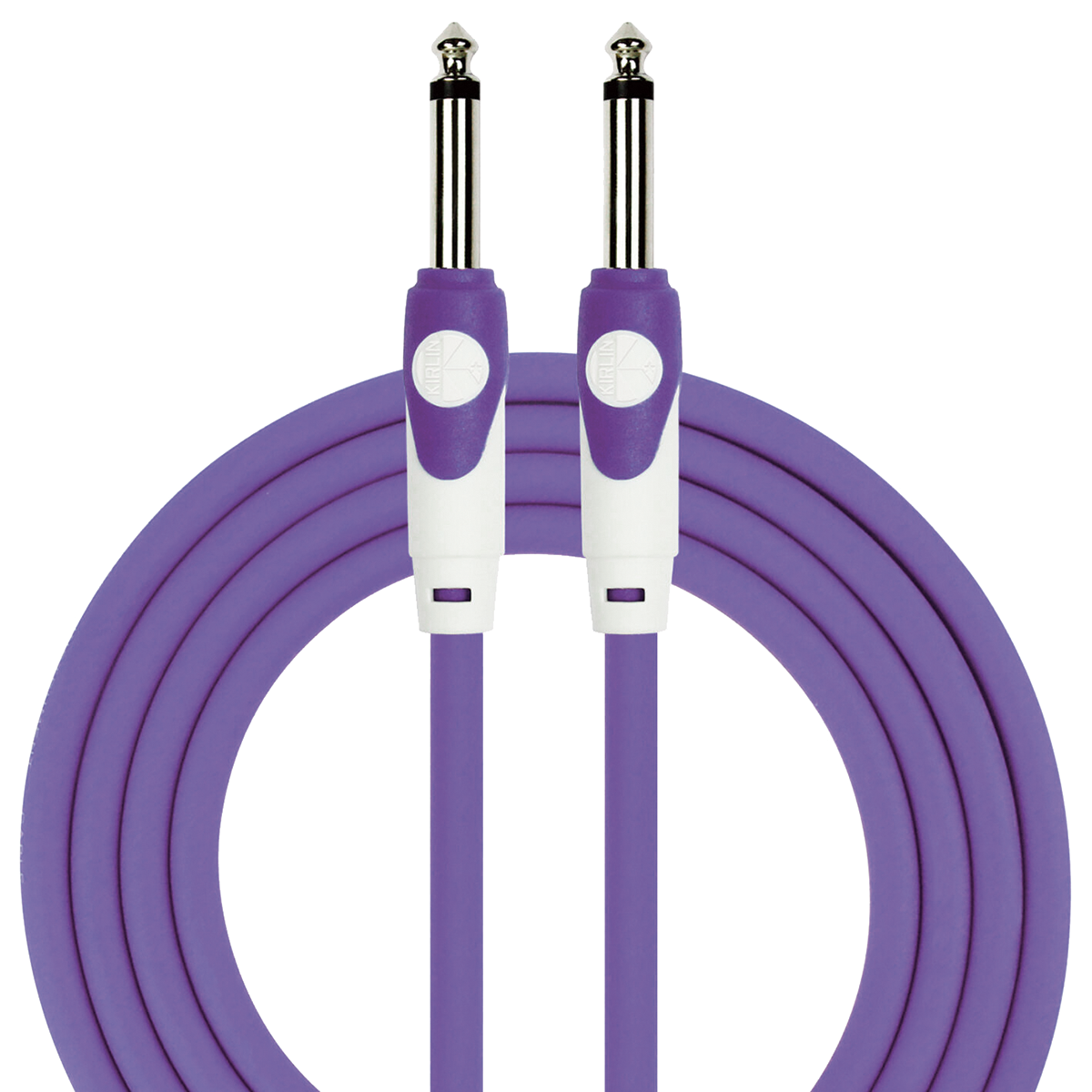 Kirlin 10ft Purple Lightgear Instrument Cable - 1/4" Mono Plug, 20-Gauge, PVC Jacket, Limited Lifetime Warranty