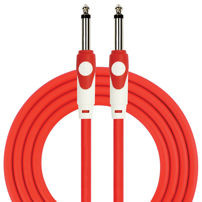Kirlin 10ft Lightgear Instrument Cable KLGI201RD-10 1/4" Mono Plug 20 Gauge PVC Jacket Noise-Free