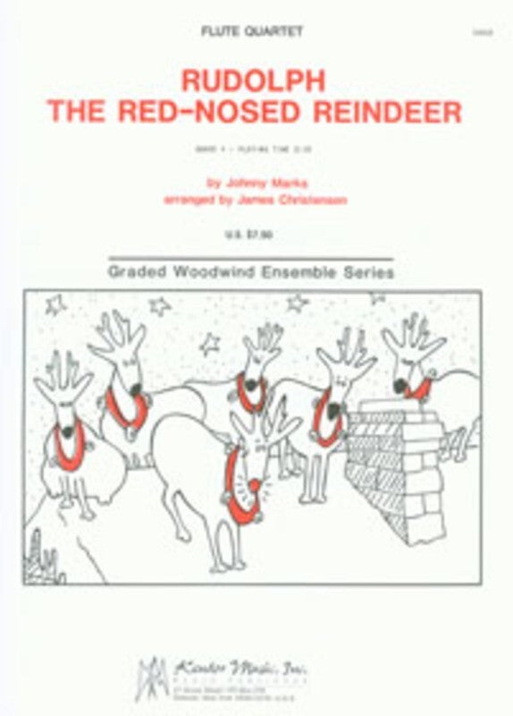 Rudolph The Red Nosed Reindeer 4 Flute (Music Score/Parts) Book