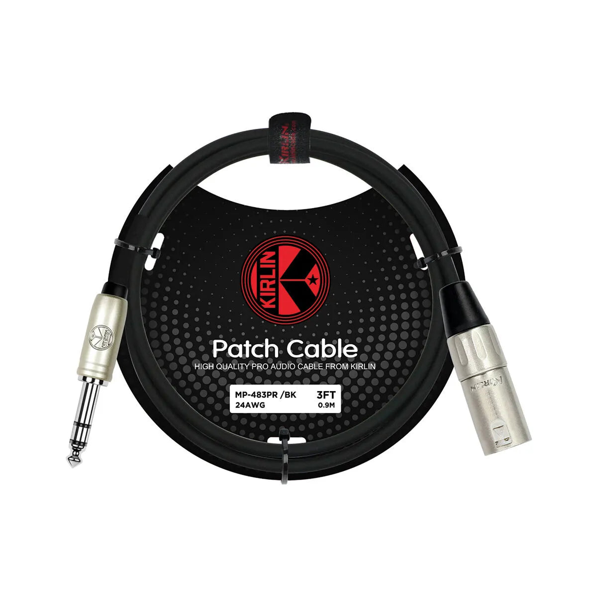 Kirlin 3FT Male XLR to 6.5 Stereo Jack Cable KMP483PR-3, OFC Conductors, PVC Jacket, Limited Lifetime Warranty — view 4