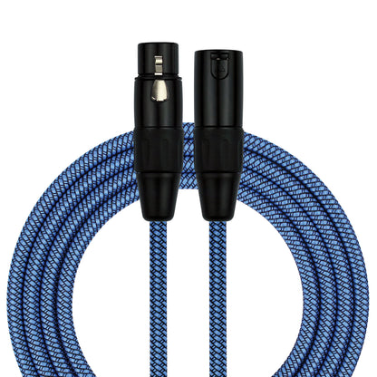 Kirlin 20ft Entry Woven Blue XLR Male to XLR Female Microphone Cable KMWC270PBBLA-20