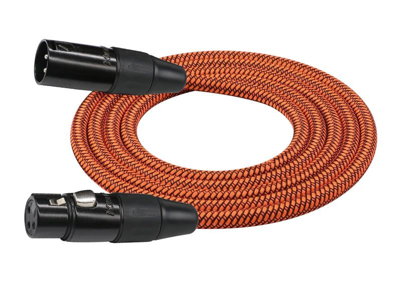 Kirlin 20ft Entry Woven Orange XLR Male to XLR Female Microphone Cable [KMWC270PORA-20] — view 2