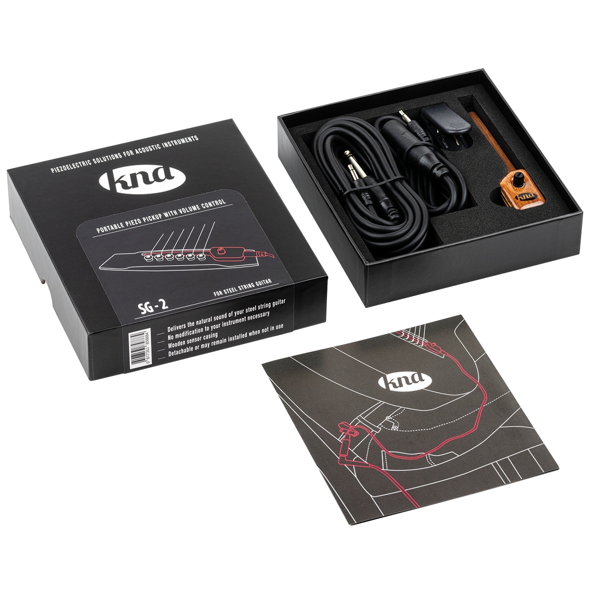 KNA SG-2 Acoustic Guitar Pickup with Volume Control and Cables — view 9