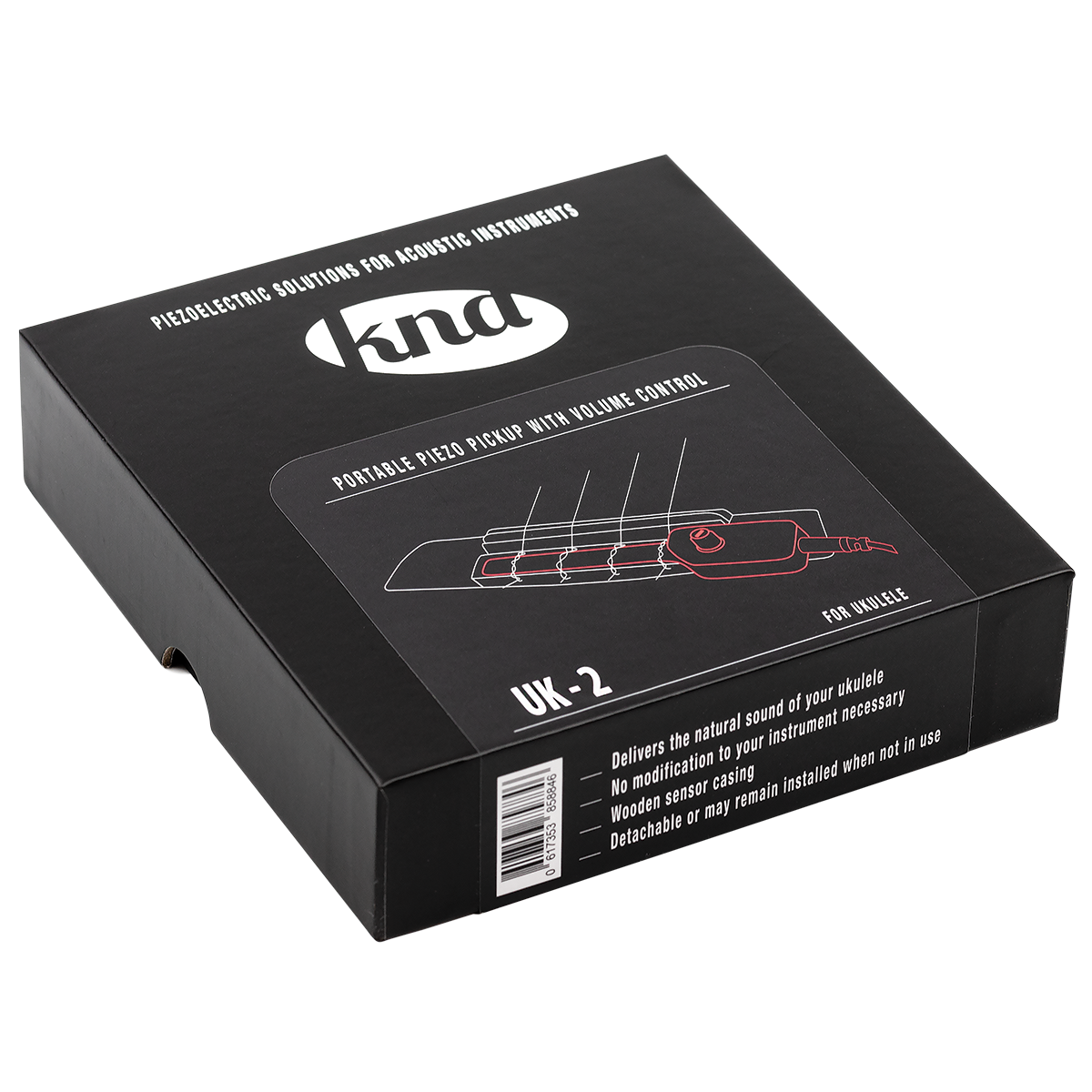 KNA UK-2 Ukulele Pickup with Volume Control and Mahogany Case — view 4