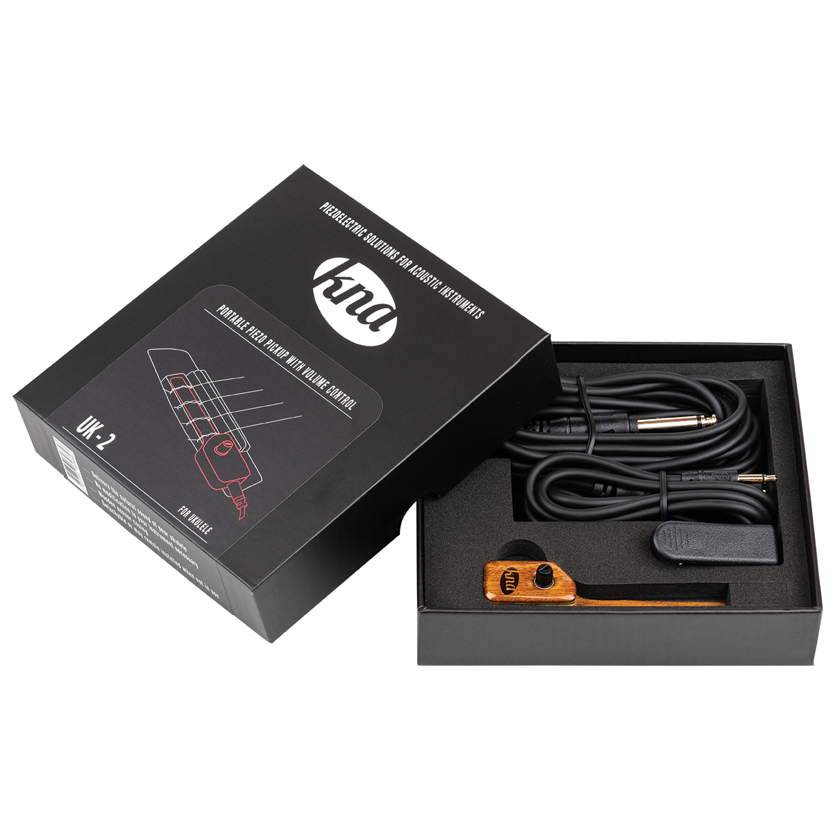 KNA UK-2 Ukulele Pickup with Volume Control and Mahogany Case — view 9