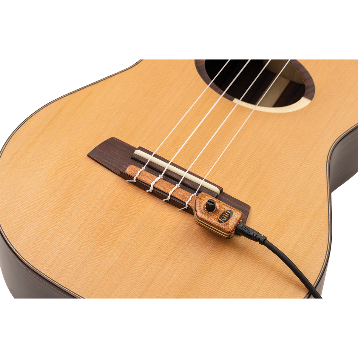 KNA UK-2 Ukulele Pickup with Volume Control and Mahogany Case — view 3
