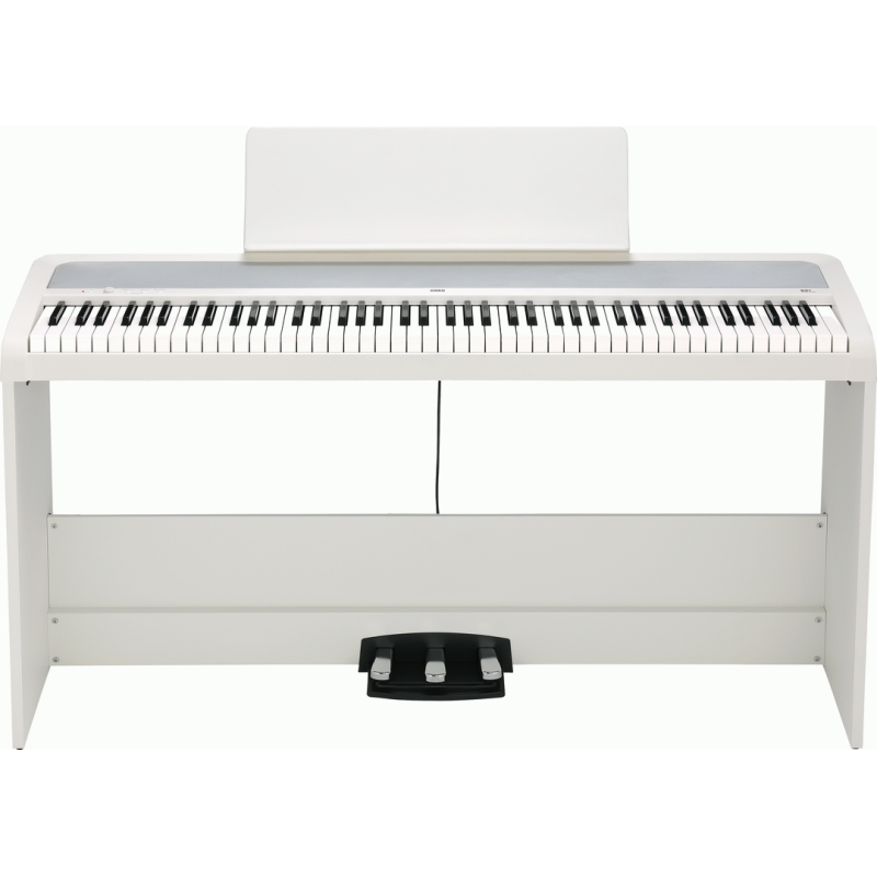 Korg B2 Plus 88 Note Weighted Digital Piano with Stand Pack - White