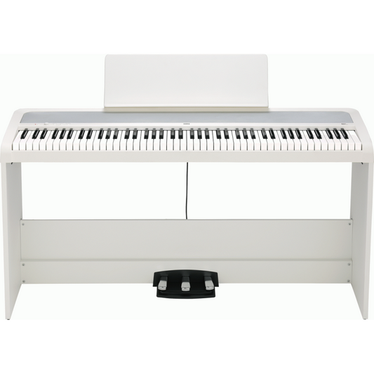 Korg B2 Plus 88 Note Weighted Digital Piano with Stand Pack - White