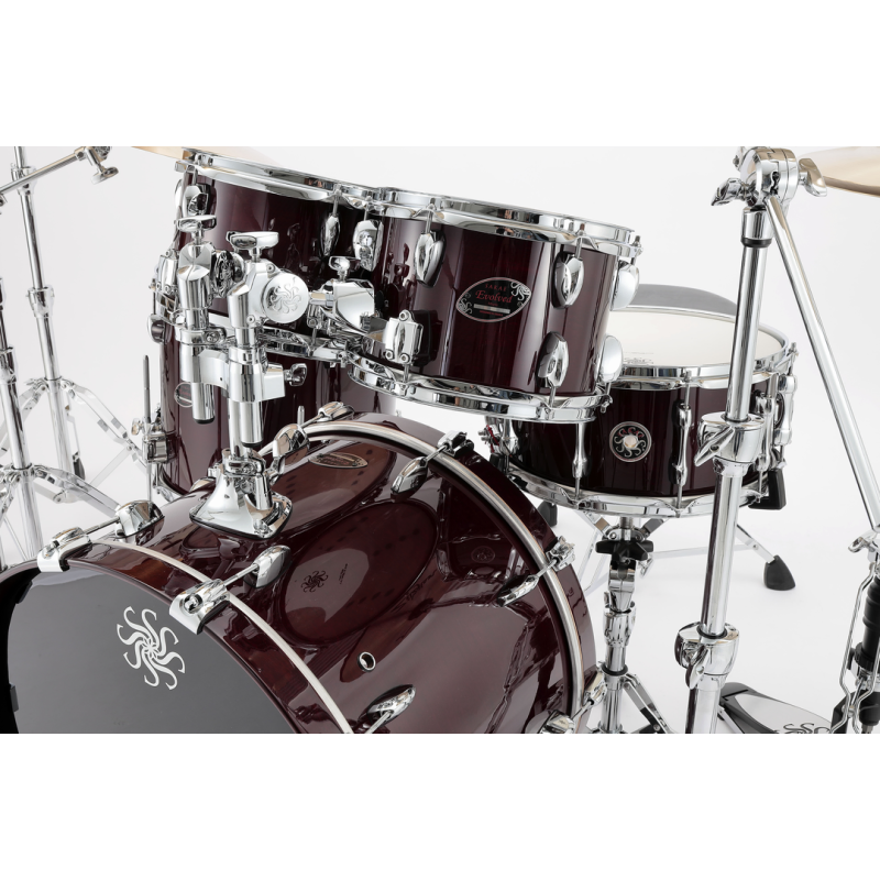 Sakae Evolved Maple 22" 4-Piece Shell Pack with Tom Mount - Wine — view 2