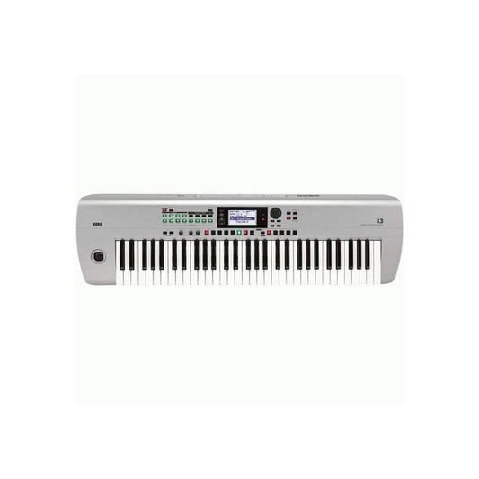Korg i3 61-Key Music Workstation - Silver, 800 Sounds, 64 Voices Polyphony, 270 Styles, 16-Track Sequencer, Battery Operable