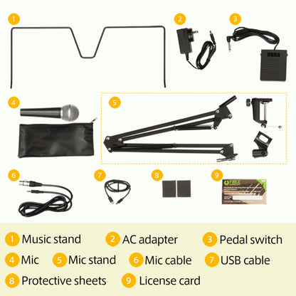 Korg Liano Live 88 Note Streaming Piano Kit with Microphone, Stand, Cable, USB-C, and Built-in Audio Mixer — view 6