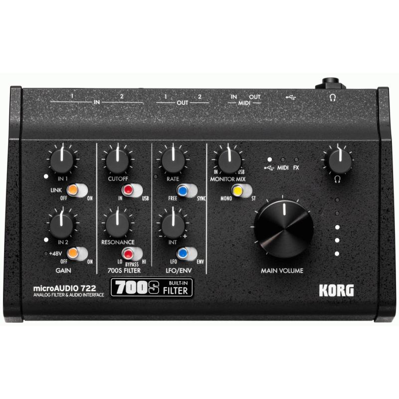 KORG microAUDIO 722 USB Audio Interface with Analog Filter 2 In 2 Out