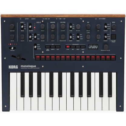 Korg Monologue Analog Synthesizer - 25-Key, Fully Programmable, Monophonic, Multi-Color Options