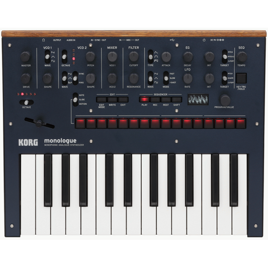 Korg Monologue Analog Synthesizer - 25-Key, Fully Programmable, Monophonic, Multi-Color Options