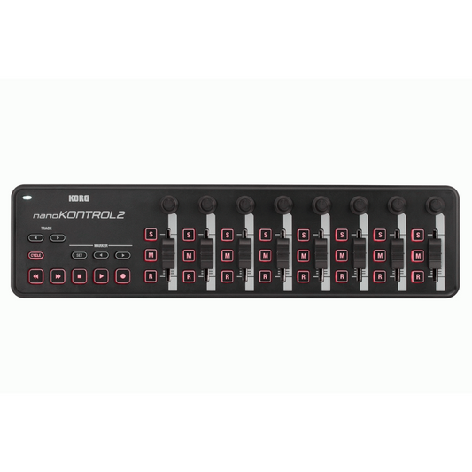 Korg nanoKONTROL2 Black Compact Control Surface with 8 Channels and Transport Controls