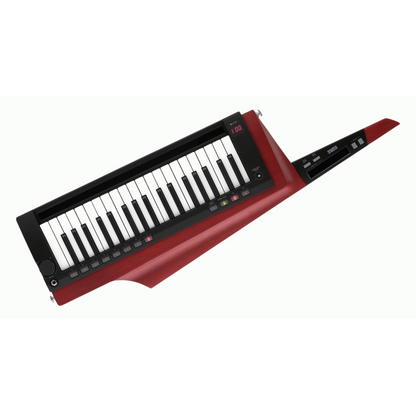 KORG RK-100S2 37-Key Keytar Synthesizer - Red Finish, Ergonomic Design, 200 Presets, Built-in Arpeggiator, Unique Wood Grain