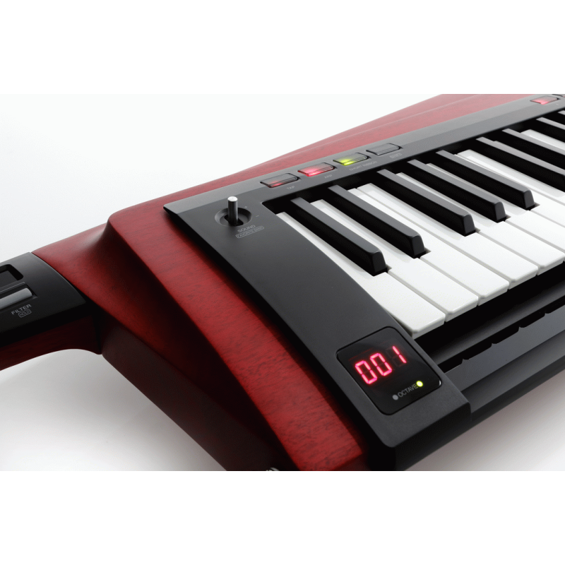 KORG RK-100S2 37-Key Keytar Synthesizer - Red Finish, Ergonomic Design, 200 Presets, Built-in Arpeggiator, Unique Wood Grain — view 5
