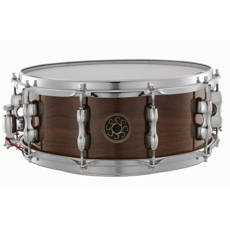 Sakae Osaka Heritage Custom 14 x 5.5 Snare Drum - Walnut, 7 Ply, Ultra High-Carbon Wires, Mighty Halo Hoops, Diecast Lugs, Easy Tension Strainer