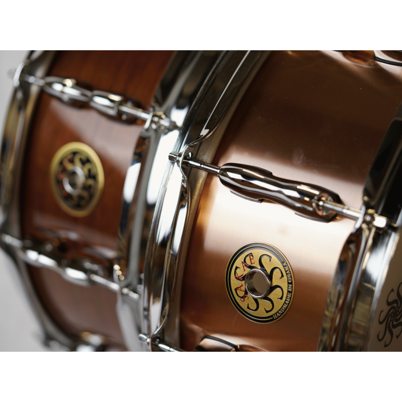 Sakae Osaka Heritage Custom 14 x 5.5 Snare Drum - Walnut, 7 Ply, Ultra High-Carbon Wires, Mighty Halo Hoops, Diecast Lugs, Easy Tension Strainer — view 2