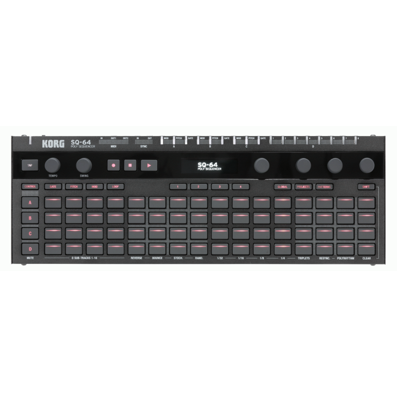 KORG SQ-64 Polyphonic Step Sequencer with 64 Step Pad Matrix and Multiple Connectivity Options