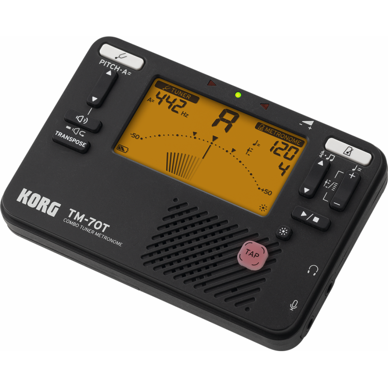 Korg TM-70 Tuner Metronome Black - Compact, High-Precision Tuner and Metronome with Improved Visibility and Sound Quality, Made in Japan — view 2