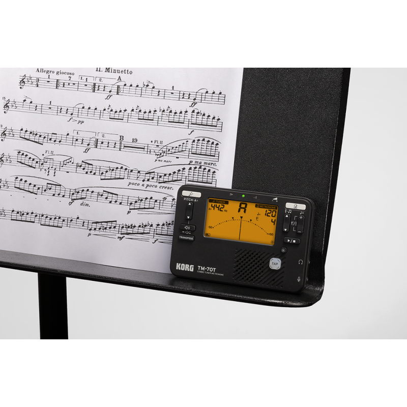 Korg TM-70 Tuner Metronome Black - Compact, High-Precision Tuner and Metronome with Improved Visibility and Sound Quality, Made in Japan — view 3