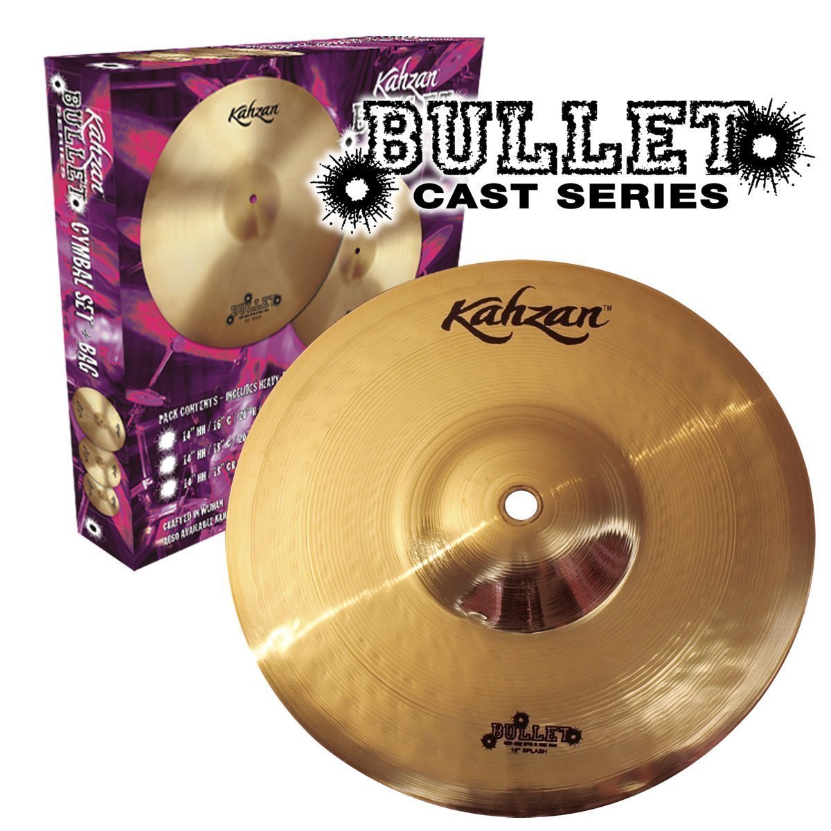 Kahzan Bullet Series Cymbal Pack 14/16/20 with 10" Splash Cymbal and Cymbal Bag — view 2