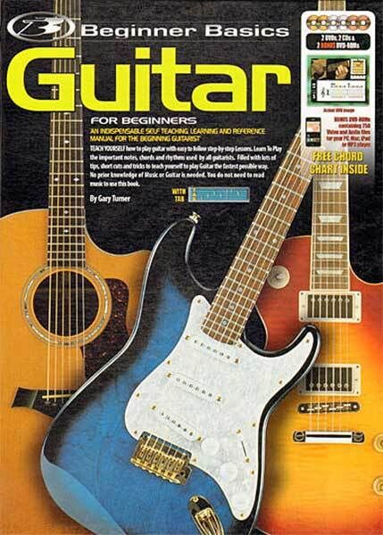 Beginner Basics Guitar Book with CD, DVD, and DVD-Rom - 27 Lesson Self Teaching Manual