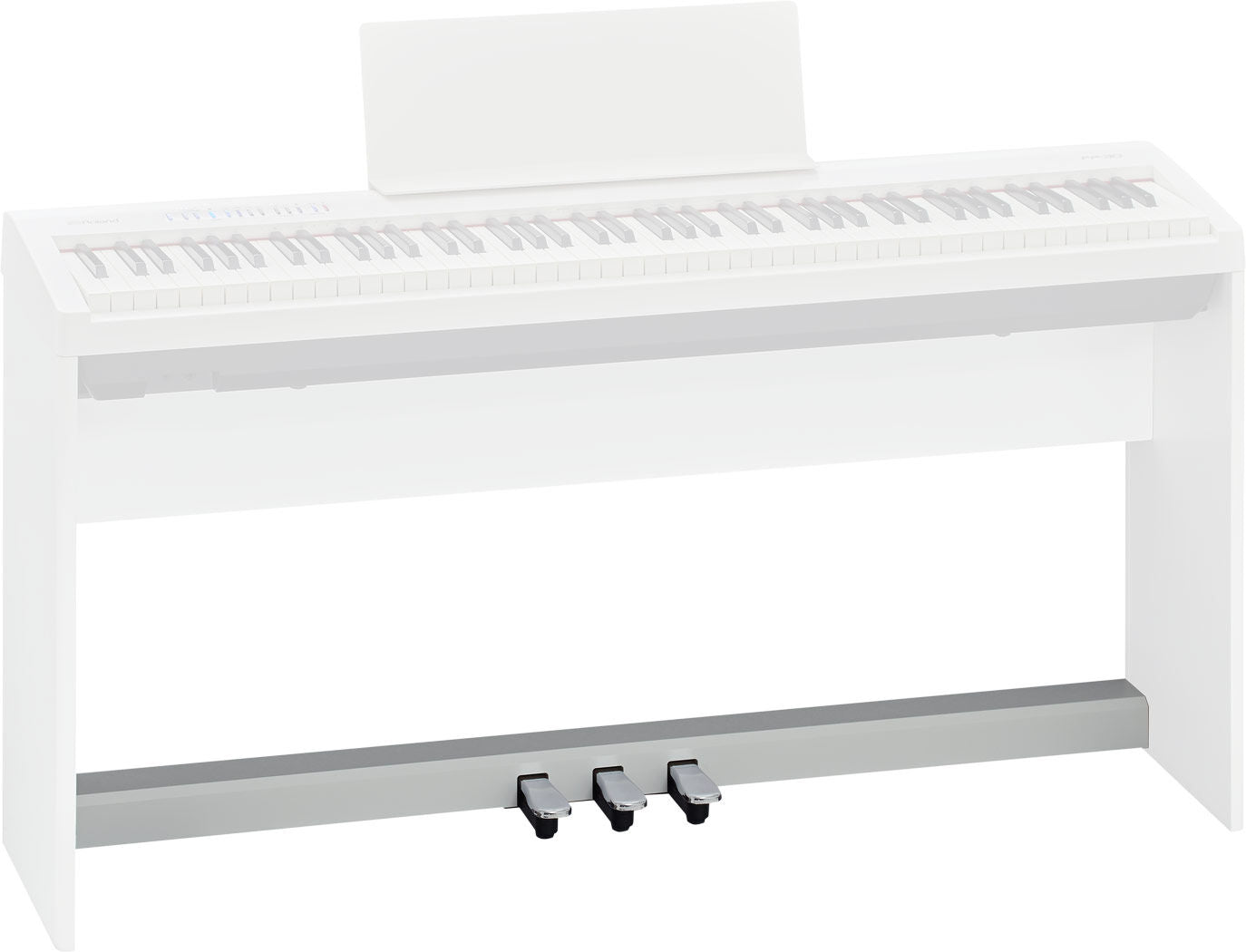 ROLAND KPD-70 Pedal Board for FP-30/30X/FP-E50 - Custom Three-Pedal Unit in White — view 3