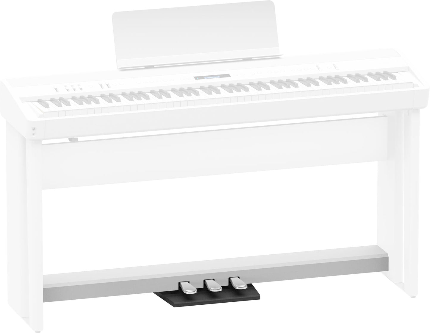ROLAND KPD-90 Pedal Board for FP-60/90 Digital Pianos - Custom 3-Pedal Unit in White, Requires KSC-72/KSC-90 Stand (Sold Separately) — view 3